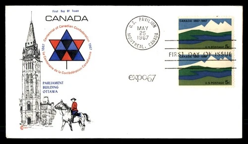 Mayfairstamps Canada FDC 1967 pair centennial of confederation First Day Cover a