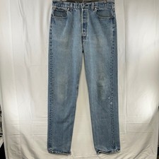Levi's 501 Jeans Mens 36x36 fit 34x35 Light Wash Distressed VTG 90s Made USA