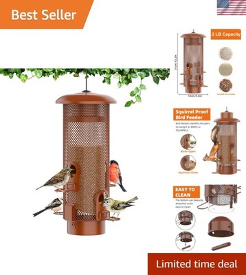 Metal Squirrel Proof Bird Feeder,Bird Feeders for Outdoors,Weight Activated S...