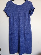 White Stuff Dress Blue Marl Pockets Tunic Knee Length Size 10
