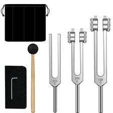 Tuning Forks Set- 128 Hz, 256 Hz, 512 Hz, Tuning Forks Perfect for Healing, C...