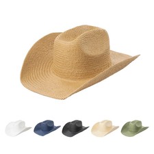 Large Brim Paper Straw Cowboy Hat Men Women Summer Beach Sun Protection Western