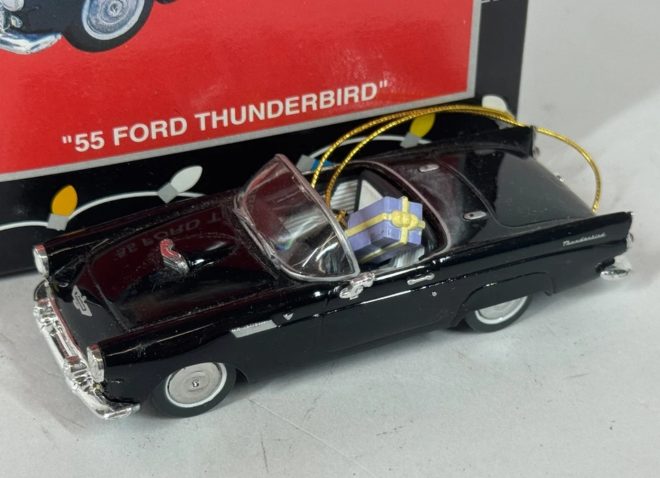 1955 55 Ford Thunderbird Classics Collection carro clássico enfeite de árvore de Natal - Imagem 2 de 4