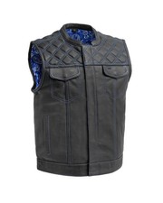 First Mfg Co - Downside - Men's Motorcycle Biker Riding Leather Vest 3X-Large
