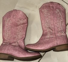 Wondernation Big Girls' Boots Size 2 In Pink Faux Leather
