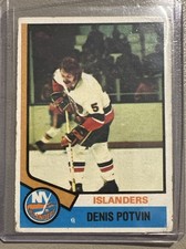 1974-75 Topps DENIS POTVIN #195 (RC) Rookie Card. rookie card picture