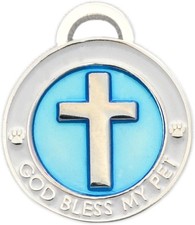 Pet Collar Charm, Cross, Small, Blue Blue,Pink