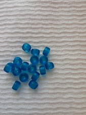 Blue Czech Clear Glass Pony 6x4mm Beads 50pc
