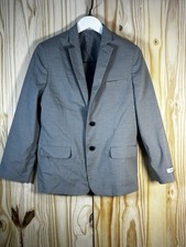 Calvin Klein Boys Gray Suit Jacket Size 12 Regular Notch Lapel 100 Polyester
