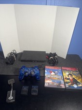 Sony PlayStation 2 PS2 Slim SCPH-70012 Console Bundle 2 Games 2 Memory Tested