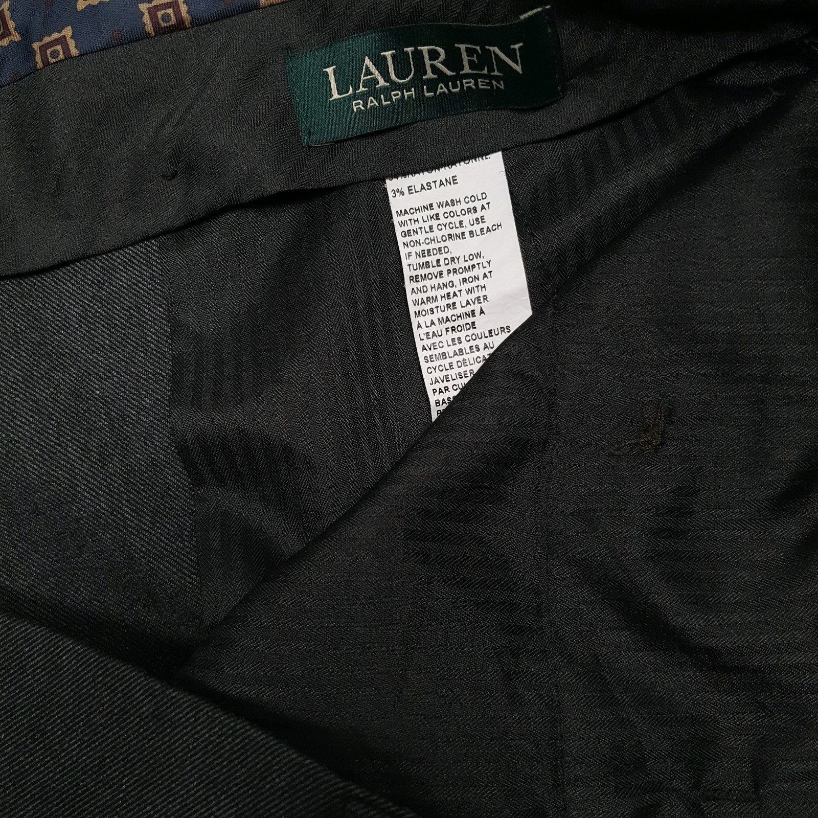 RALPH LAUREN Formal Smart Suit Trousers Grey Mens W40 L27 image 3
