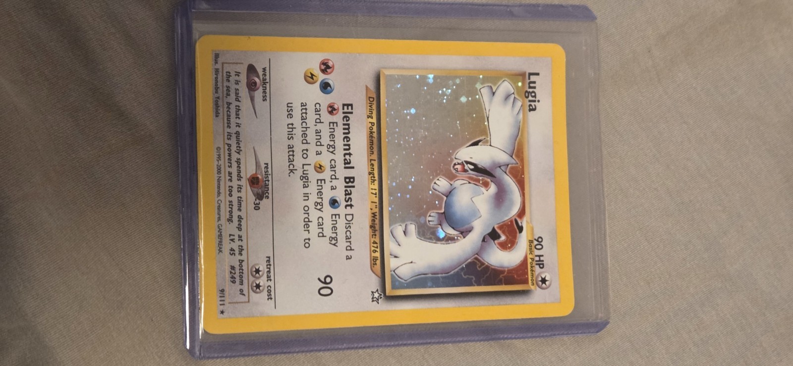 Vintage Lugia Holo 9/111 Neo Genesis Unlimited Pokemon Card LP/MP HOLO SWIRL