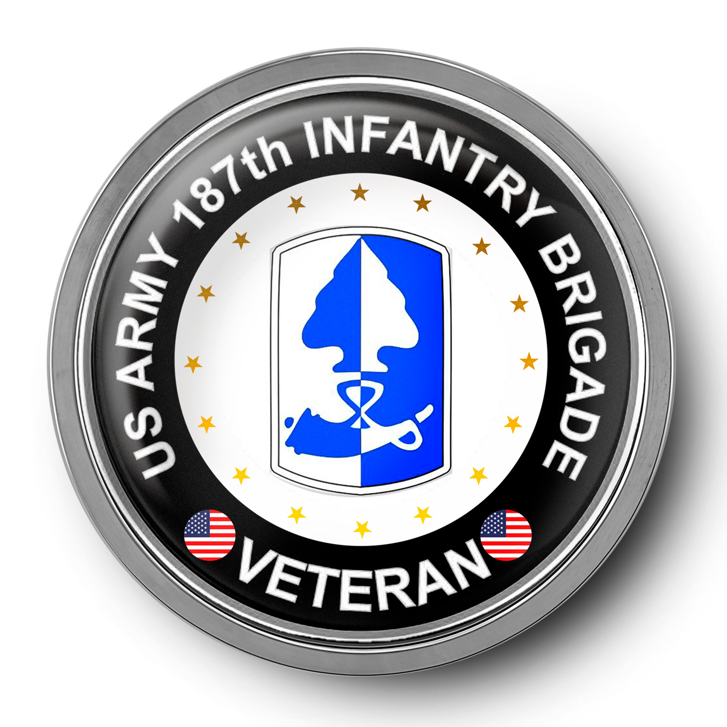US Army 187th Infantry Brigade Veteran Seal Emblem Car Badge Veteran Sticker