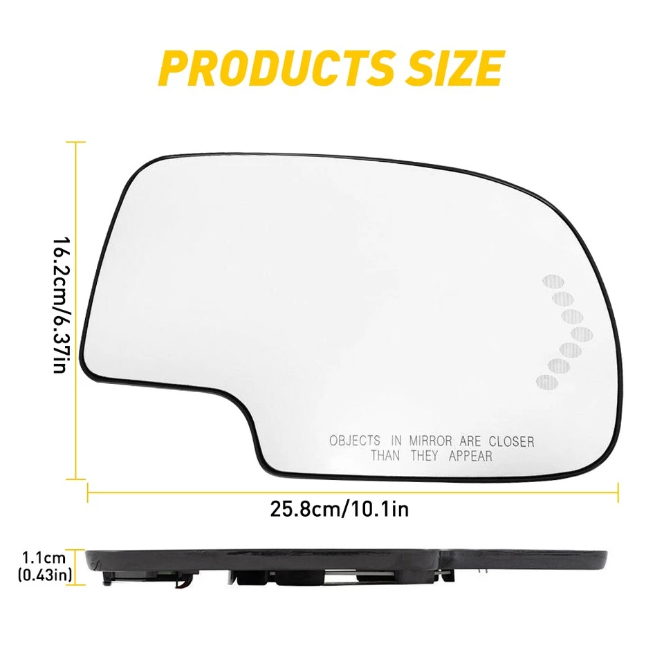 Espejo retrovisor lateral del pasajero vidrio señal térmica de giro apto para 03-07 GMC Chevy Cadillac Foto 2 de 4