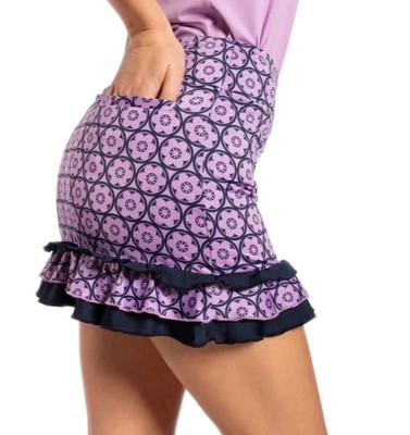 Golftini Make It A Double Golf Skort Womens Size XL Purple Navy Pickleball Skirt