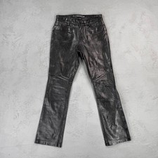 Vintage 2001 Gap Bootcut Black Leather Pants Women's Sz 2, Fit 28 x 30