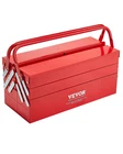 VEVOR Tool Box 457.2 mm 3-Tier 5-Tray Folding Cantilever Toolbox with Handle