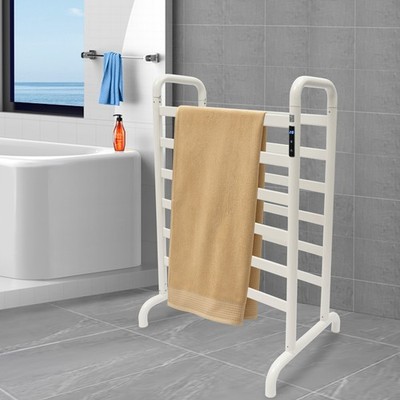 Freestanding Electric Towel Rail Rack Bathroom Warmer Heated 12-Bar Aluminum