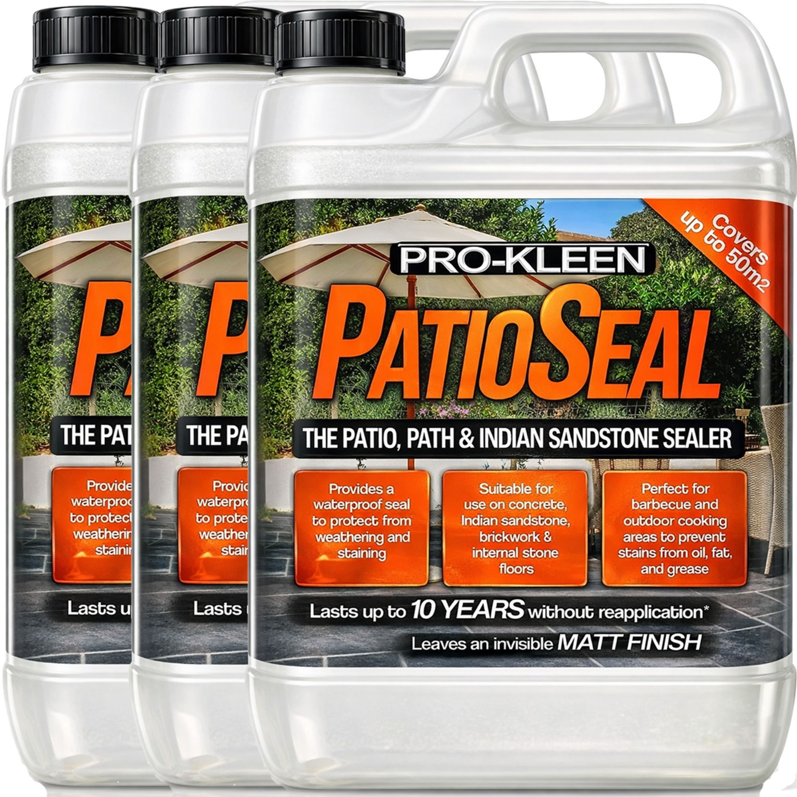 ProKleen Patio Sealer Drive Way Concrete Slabs Cobbles Paths Indian Stone 15L