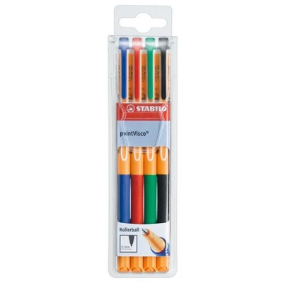 Stabilo Tintenroller pointVisco 0,5mm sort 4 St.