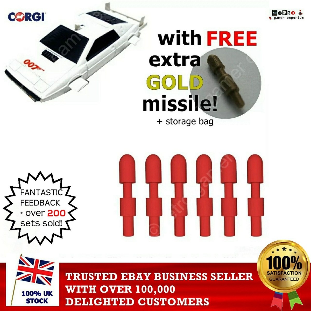 Corgi James Bond 269 Lotus Esprit Missiles Rockets X6