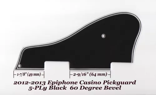 CASINO 2012-2022 5-Ply Black Pickguard W/60 Deg Edge for Epiphone Guitar Project