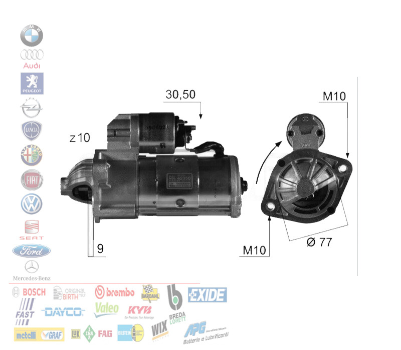 VARIABILE - Motorino Avviamento Auto 12V 2.2 Kw Mitsubishi Galant 200 Pajero Lancer 201227 - Immagine 1