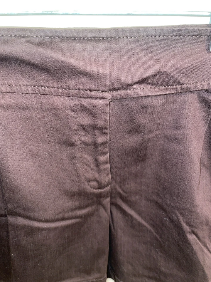 Pantalones Cortos de Vestido AB Studio para Mujer Talla 6 Marrón Mezcla de Algodón Cremallera Mosca Cinturón Lateral Exterior Foto 3 de 4