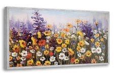 Ardemy Flowers Wall Art Canvas Daisy Colorful Bloosom Artwork Modern Landscap...