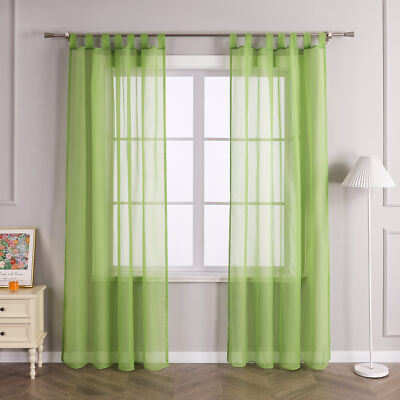 Gardinen Stores Landhaus Schlaufenschal Fenster Vorhang Modern Transparent Voile