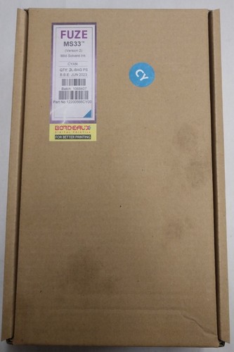 Bordeaux Fuze MS33 Mild Solvent Ink Cyan - expiration 06/2023 - New Unopened