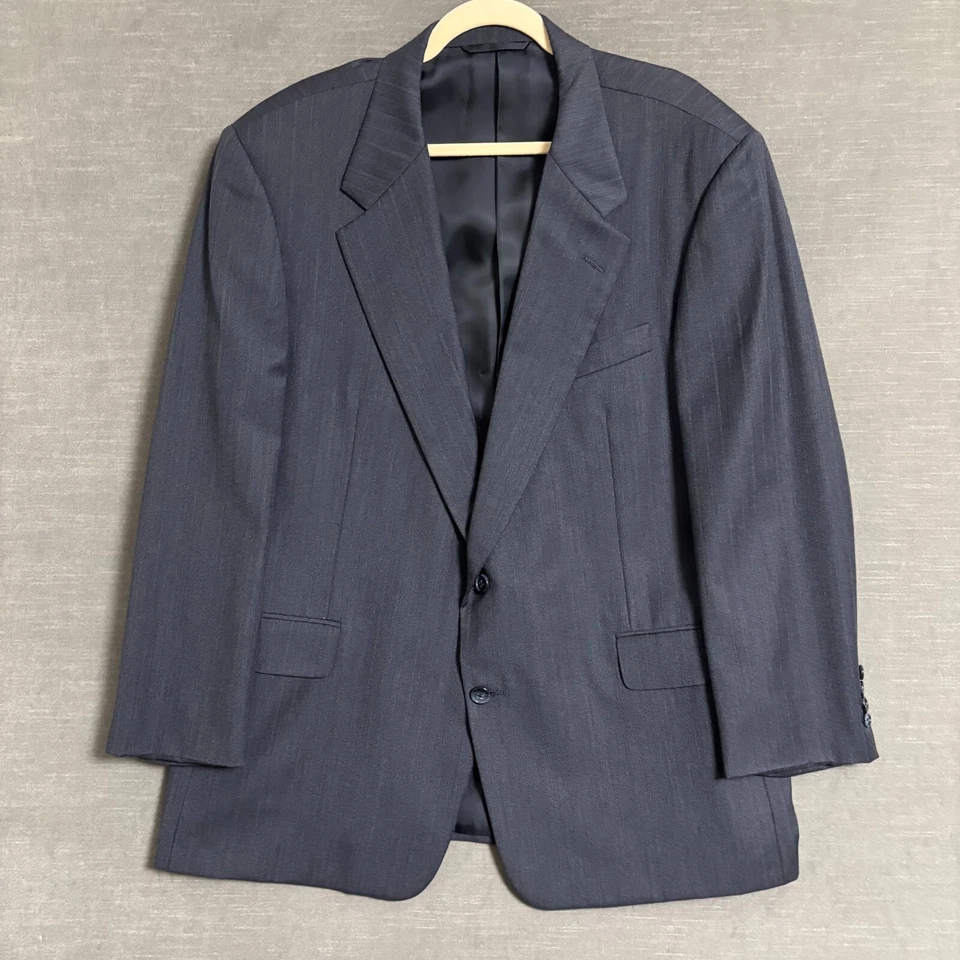 Hickey Freeman Sport Coat 46R Blue Loro Piana Tasmanian Wool Canterbury Blazer - Image 2 of 4