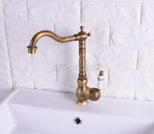 Antique Brass Swivel Bathroom Kitchen Basin Sink Faucet Single Handle Mixer Tap