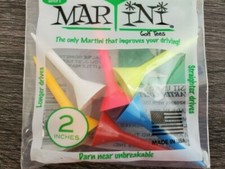 6 PACKAGES OF MARTINI 2" MIXED COLOR GOLF TEES- 6 TEES PER PACKAGE 36 TOTAL TEES