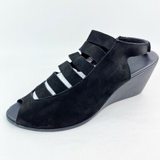 Arche Women's Black Egzy Nubuck Wedge Sandals sz: 42 US 10.5