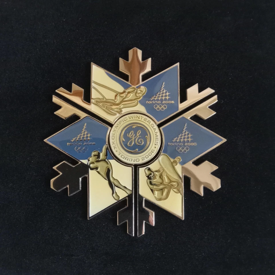 4 Pc General Electric GE 2006 Olympic Winter Games Turin Torino Pins Collectible - Image 2 of 4