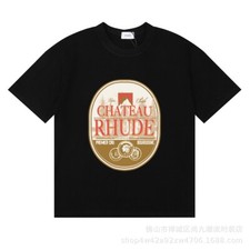 RHUDE Men Women Printing Letter Leisure Cotton Short Sleeve T-Shirt Polo SZ:S-XL