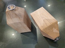 1kg Solid Oak,chrome handle,chunky,weight,timber,heavy,door stop,doorstop,doors