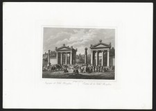 INGRESSO DI VILLA BORGHESE  , di G. COTTAFAVI ,  grande incisione su rame , 1838