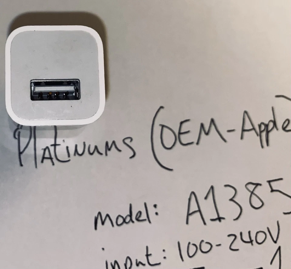 Cargador de Pared USB Apple (OEM) Apple Direct (Garantía de Autenticidad) Modelo A1385 Foto 2 de 4