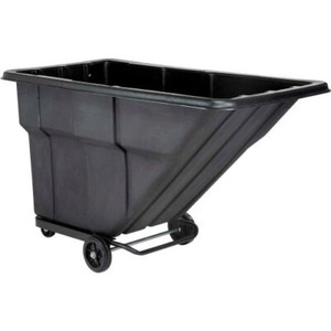 Global Industrial™ Standard Duty Plastic Tilt Truck, 1 Cu. Yd 1000 Lbs Black