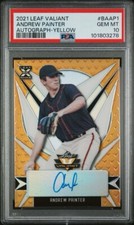 2021 Leaf Valiant ANDREW PAINTER AUTO Yellow 2/10 PSA 10 GEM MINT Phillies POP 1