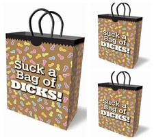 SUCK A BAG OF DICKS GIFT BAG NOVELTY GAG GIFT COUNT OF 3 BAGS