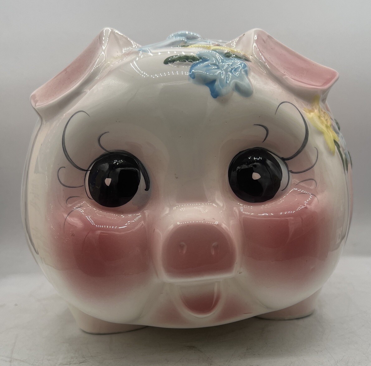 Vintage Jumbo Piggy Bank Made In Taiwan Ceramic 12