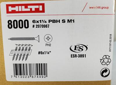 Hilti 2133717 Drywall Screw Strips 6 x 1 1/4 in - PBH S HI/LO M1
