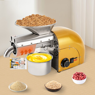 Automatic Oil Press Machine with Double Oil Outlets Stainless Oil Presser 110V