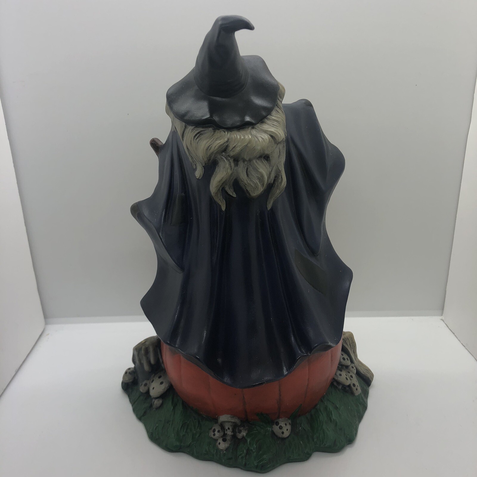 Vtg Halloween Witch Sitting On Pumpkin Hand Painted Ceramic Byron Molds 1972
