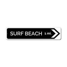 Surf Beach Sign, Surfing Decor, Surfing Aluminum Metal Decor Sign