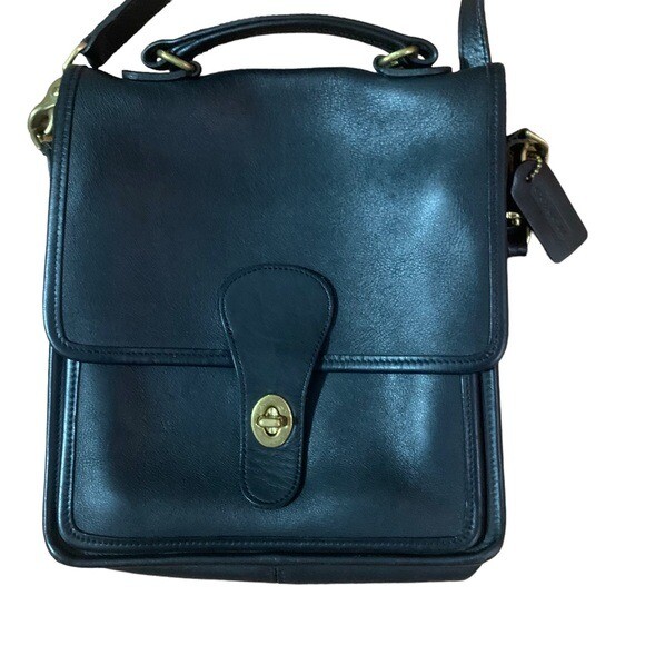 バッグ 60s Vintage Coach Station Bag Navy old Vintage COACH leather Navy blue Station bag – Alafair