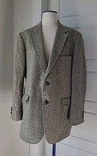Harris Tweed Sport Coat Jacket Handwoven In Scotland U.S.A. Brown 42 Vintage